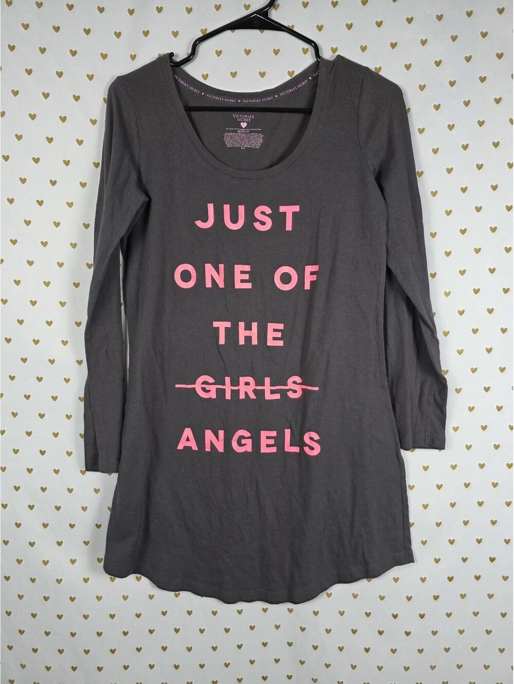 Victorias Secret ANGELS Nightgown Sleep Shirt Nightie Pajama Dress Cotton SMALL